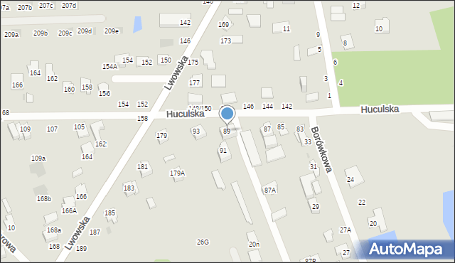 Częstochowa, Huculska, 89, mapa Częstochowy