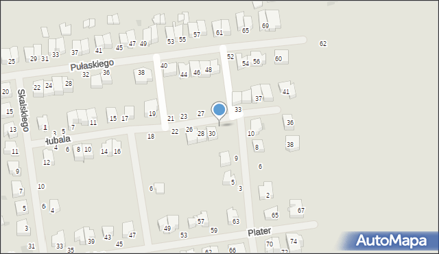 Darłowo, Hubala Henryka, mjr., 32, mapa Darłowo