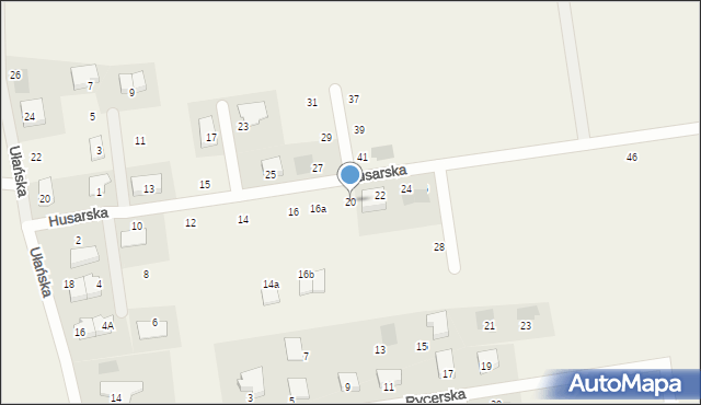 Dobra, Husarska, 20, mapa Dobra