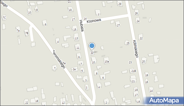 Drzewica, Hubala Henryka, mjr., 12, mapa Drzewica