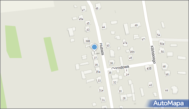 Drzewica, Hubala Henryka, mjr., 39, mapa Drzewica