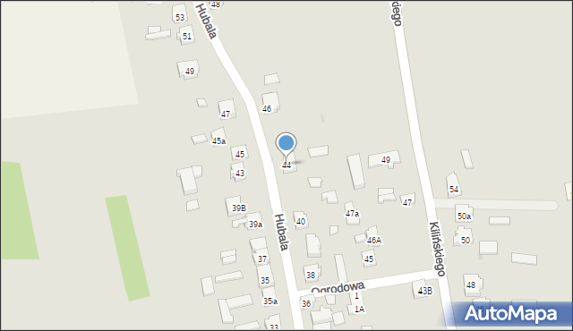 Drzewica, Hubala Henryka, mjr., 44, mapa Drzewica