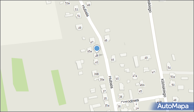 Drzewica, Hubala Henryka, mjr., 45, mapa Drzewica