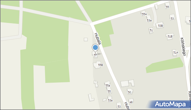 Drzewica, Hubala Henryka, mjr., 57, mapa Drzewica