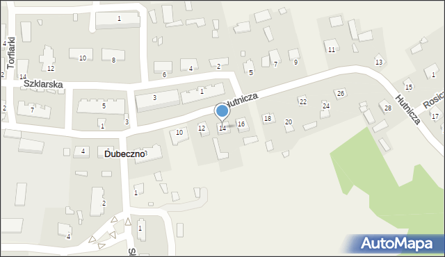 Dubeczno, Hutnicza, 14, mapa Dubeczno