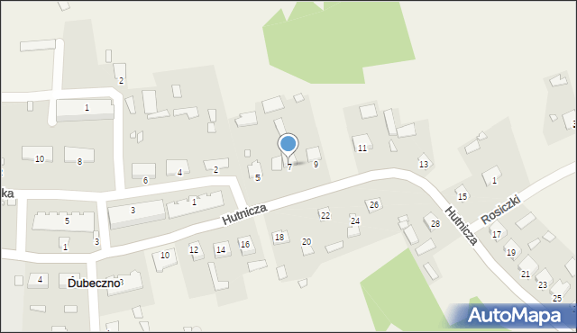 Dubeczno, Hutnicza, 7, mapa Dubeczno