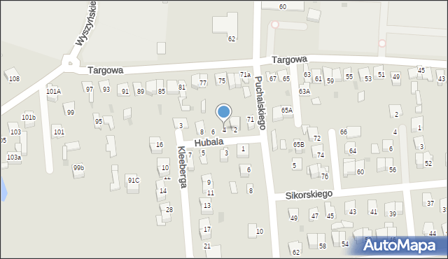 Garwolin, Hubala Henryka, mjr., 4, mapa Garwolin