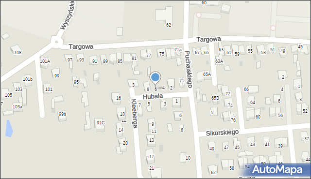 Garwolin, Hubala Henryka, mjr., 6, mapa Garwolin