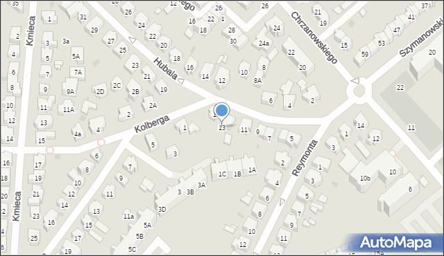 Gdańsk, Hubala Henryka, mjr., 13, mapa Gdańska