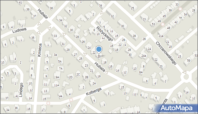 Gdańsk, Hubala Henryka, mjr., 20, mapa Gdańska
