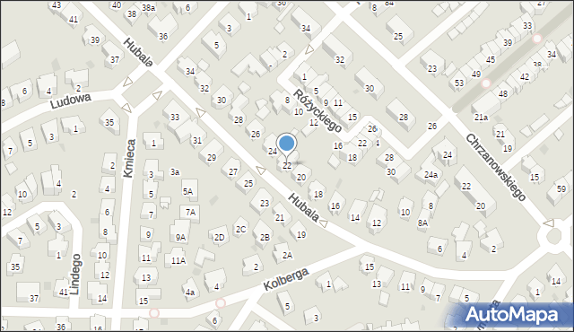 Gdańsk, Hubala Henryka, mjr., 22, mapa Gdańska