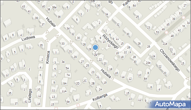 Gdańsk, Hubala Henryka, mjr., 24, mapa Gdańska