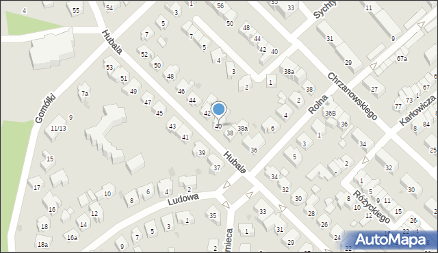 Gdańsk, Hubala Henryka, mjr., 40, mapa Gdańska