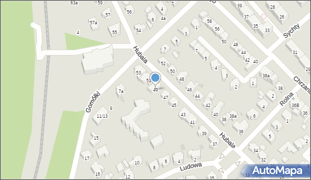 Gdańsk, Hubala Henryka, mjr., 49, mapa Gdańska