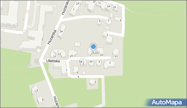 Gdynia, Huzarska, 17a, mapa Gdyni