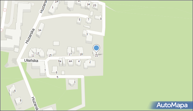 Gdynia, Huzarska, 21, mapa Gdyni