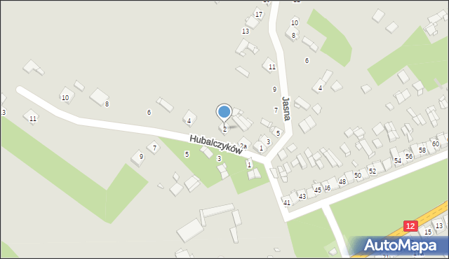 Gielniów, Hubalczyków, 2, mapa Gielniów