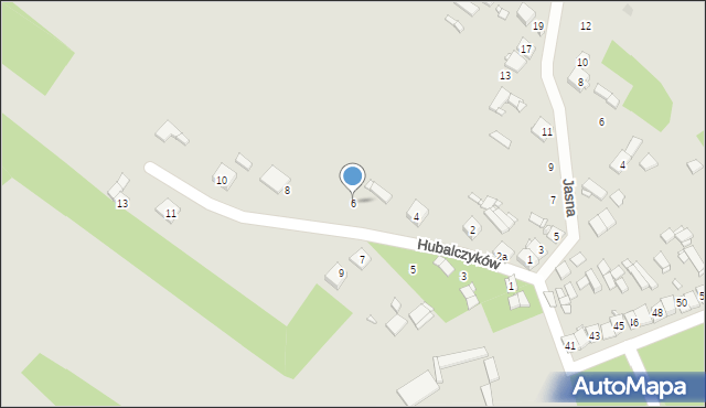 Gielniów, Hubalczyków, 6, mapa Gielniów