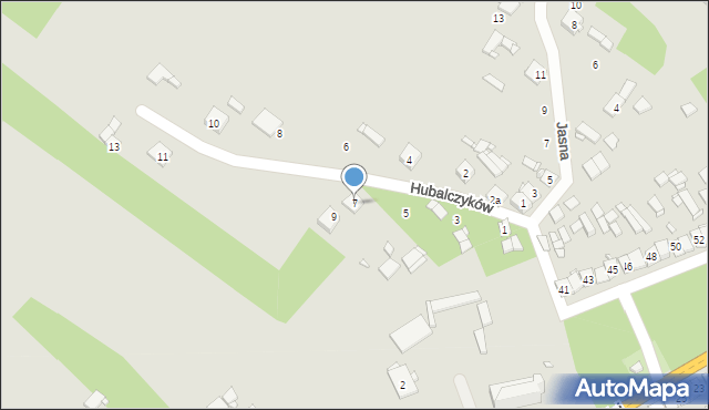 Gielniów, Hubalczyków, 7, mapa Gielniów