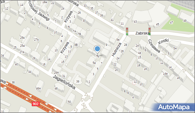 Gliwice, Hutnicza, 7b, mapa Gliwic