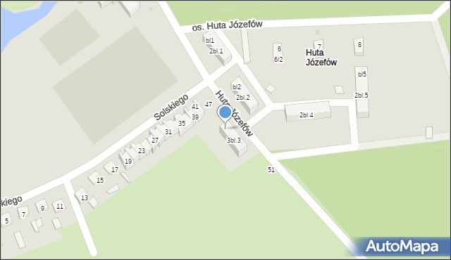 Głowno, Huta Józefów, bl3, mapa Głowno