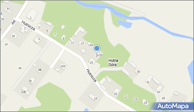 Górki, Hutnicza, 17, mapa Górki
