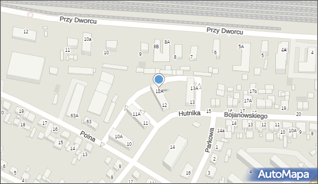 Gostyń, Hutnika, 12A, mapa Gostyń