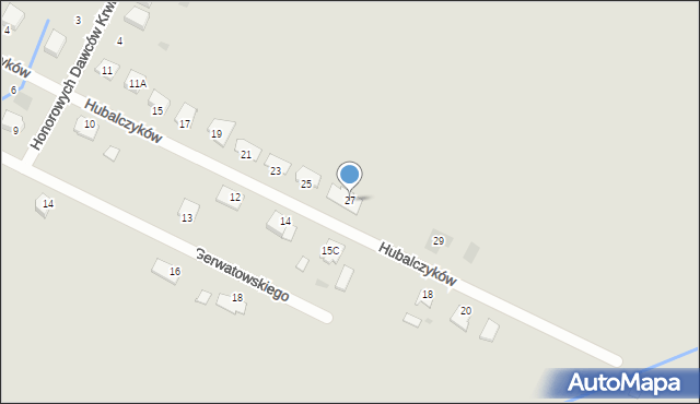 Gostynin, Hubalczyków, 27, mapa Gostynin