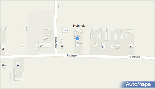 Hubinek, Hubinek, 22, mapa Hubinek