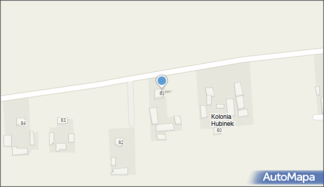 Hubinek, Hubinek, 81, mapa Hubinek