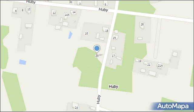 Huby, Huby, 20, mapa Huby