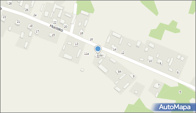 Hucisko, Hucisko, 11, mapa Hucisko