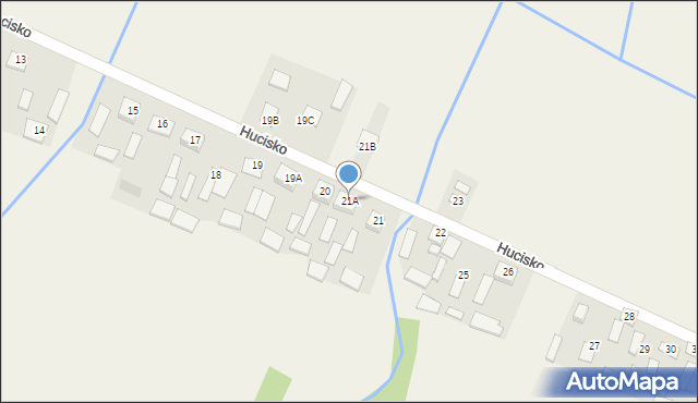 Hucisko, Hucisko, 21A, mapa Hucisko