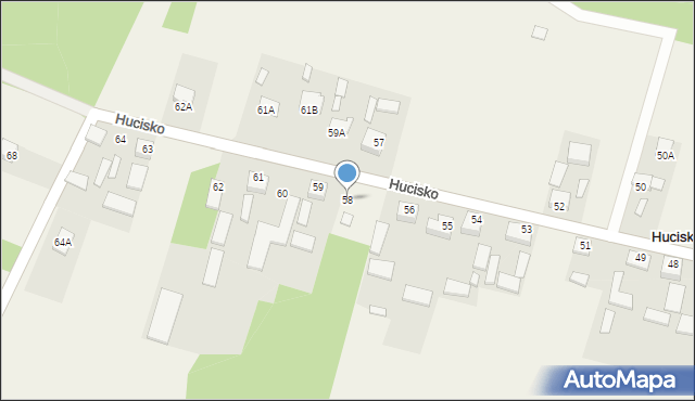 Hucisko, Hucisko, 58, mapa Hucisko