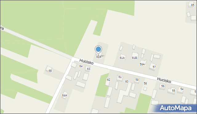 Hucisko, Hucisko, 62A, mapa Hucisko