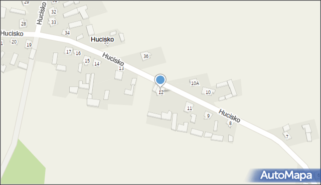 Hucisko, Hucisko, 12, mapa Hucisko