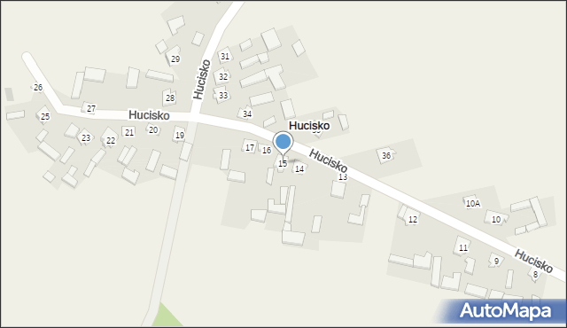 Hucisko, Hucisko, 15, mapa Hucisko