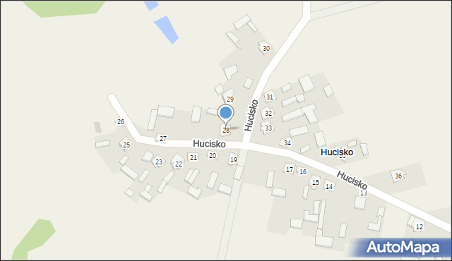 Hucisko, Hucisko, 28, mapa Hucisko