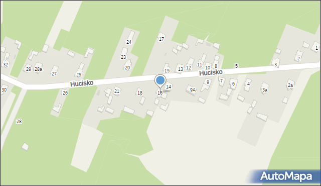 Hucisko, Hucisko, 16, mapa Hucisko