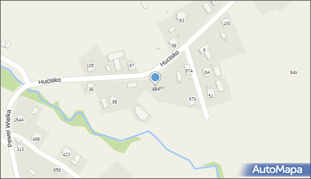Hucisko, Hucisko, 88A, mapa Hucisko
