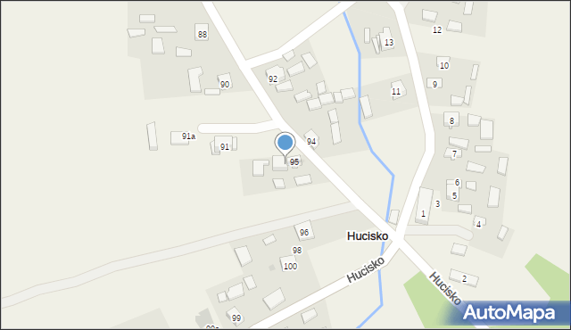 Hucisko, Hucisko, 95a, mapa Hucisko