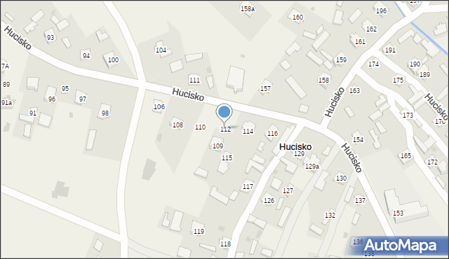 Hucisko, Hucisko, 112, mapa Hucisko