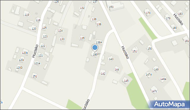 Hucisko, Hucisko, 140, mapa Hucisko