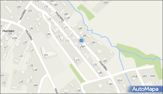 Hucisko, Hucisko, 178, mapa Hucisko