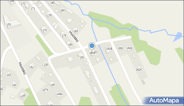 Hucisko, Hucisko, 181A, mapa Hucisko