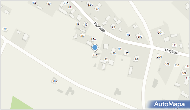 Hucisko, Hucisko, 91a, mapa Hucisko