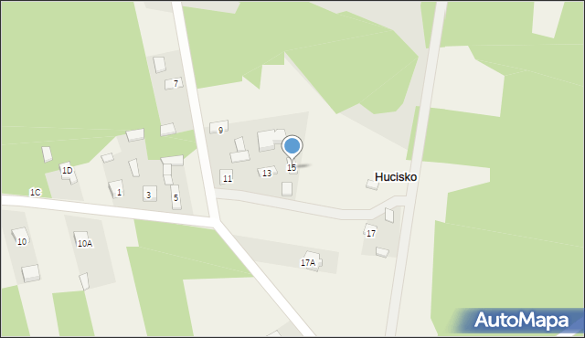 Hucisko, Hucisko, 15, mapa Hucisko
