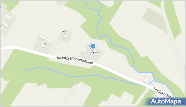 Hucisko Nienadowskie, Hucisko Nienadowskie, 27, mapa Hucisko Nienadowskie