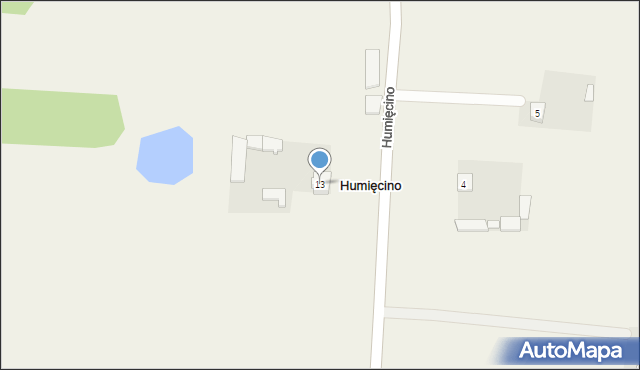 Humięcino, Humięcino, 13, mapa Humięcino