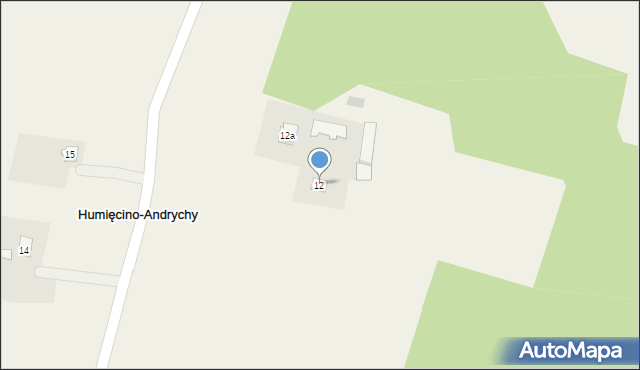 Humięcino-Andrychy, Humięcino-Andrychy, 12, mapa Humięcino-Andrychy